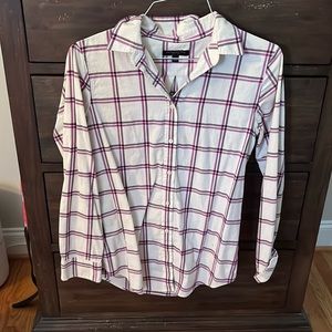 Banana republic, purple, checked button-down shirt, size small